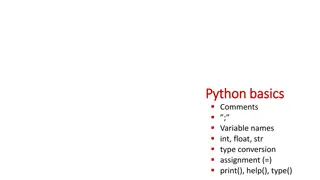 Python Basics: Comments, Variable Names, and Assignments