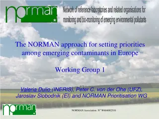 Prioritisation of Emerging Contaminants in Europe by the NORMAN Association