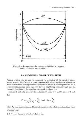 Statistical Mixing Model for Solution Behavior