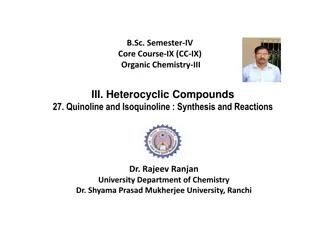 Quinoline and Isoquinoline Synthesis and Reactions Overview