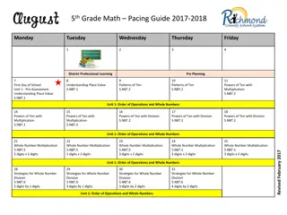 5th Grade Math Pacing Guide 2017-2018 Curriculum Overview