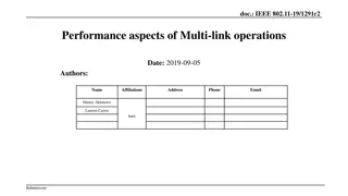 Performance Aspects of Multi-link Operations in IEEE 802.11-19