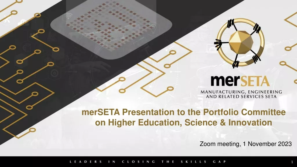 merSETA Presentation to Portfolio Committee on Higher Education, Science & Innovation - Nov 2023 Zoom Meeting