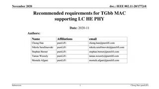 Recommended Requirements for TGbb MAC Supporting LC HE PHY