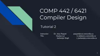 Compiler Design Tutorial: Assignment 2 Syntax Analysis Tools