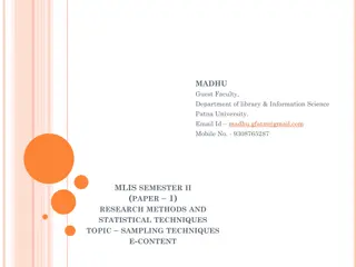 Sampling Techniques in Statistical Practice
