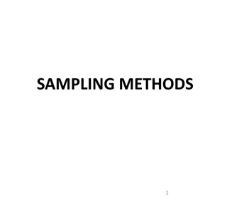 Sampling Methods: Importance and Process