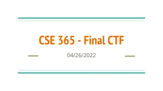 CSE 365 Final CTF Logistics and Helpful Hints for Success