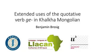 Extended Uses of Quotative Verb 'ge-' in Khalkha Mongolian