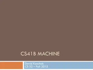 CS41B Machine and Code Operations