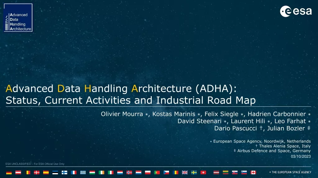 Advanced Data Handling Architecture (ADHA):  Status, Current Activities and Industrial Road Map