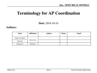 IEEE 802.11-18/1926r1: AP Coordination Terminology Simplified