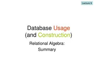 Database Usage and Relational Algebra Summary