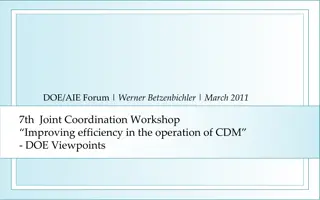 Efficiency in CDM Operation: DOE Perspectives & Recent Changes
