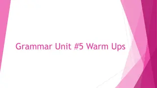Grammar Warm-Up Exercises for Pronoun Agreement Practice
