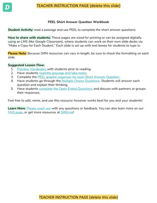 Effective Short Answer Question Strategy using PEEL Format