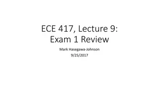 ECE 417 Lecture 9: Exam 1 Review Highlights
