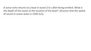Physics Problems: Sonar Depth, Wavelength, Sound Intensity, Doppler Effect