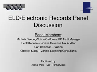 ELD/Electronic Records Panel  Discussion
