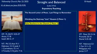 Balanced Expository Teaching on Climbing the Stairway into Heaven and False Teachers
