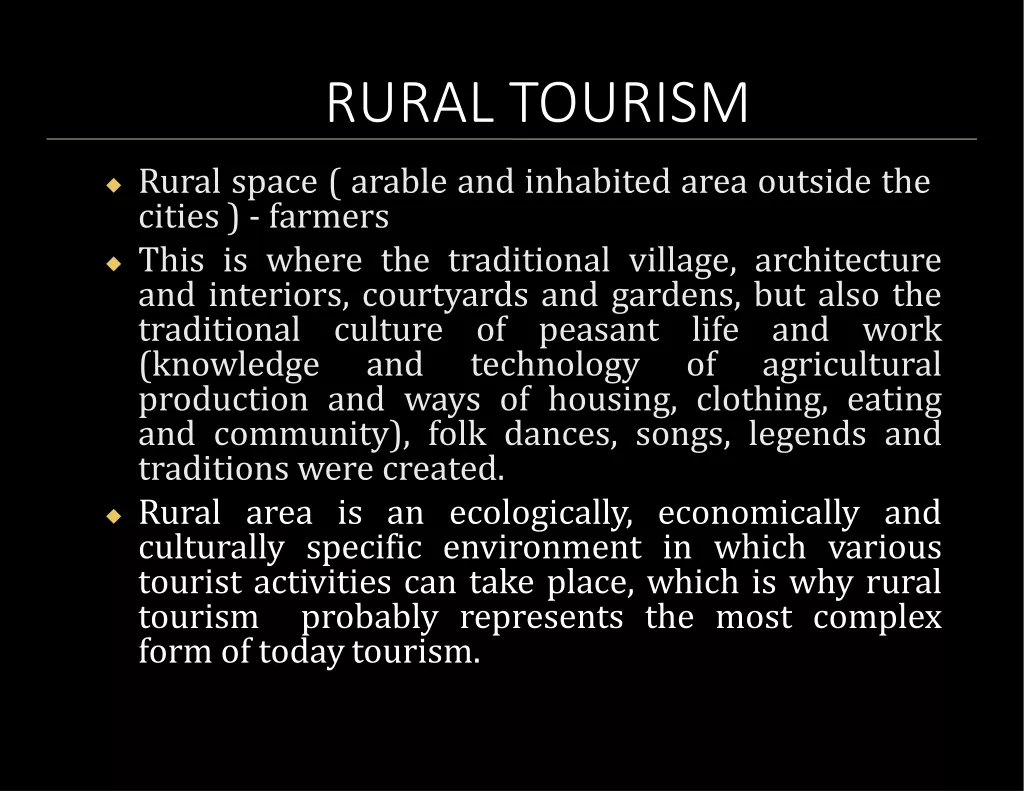 Understanding Rural Tourism: A Cultural and Ecological Exploration