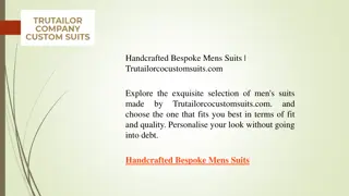 Handcrafted Bespoke Mens Suits  Trutailorcocustomsuits