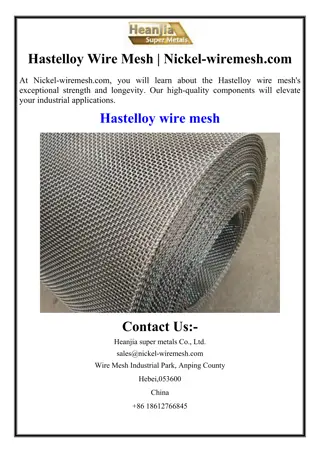 Hastelloy Wire Mesh | Nickel-wiremesh.com