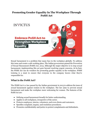 Promoting Gender Equality In The Workplace Through PoSH Act