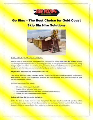 Go Bins – The Best Choice for Gold Coast Skip Bin Hire Solutions