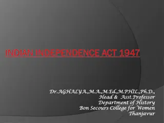 Mountbatten Plan and Indian Independence Act 1947 Background