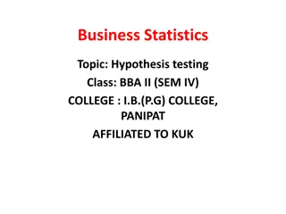 Hypothesis Testing in Business Statistics