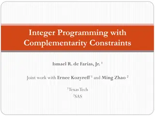 Programming with Complementarity Constraints