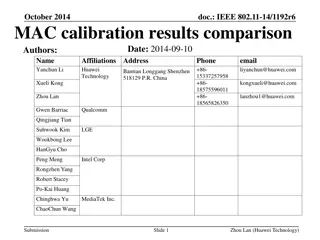 IEEE 802.11-14 MAC Calibration Results Comparison