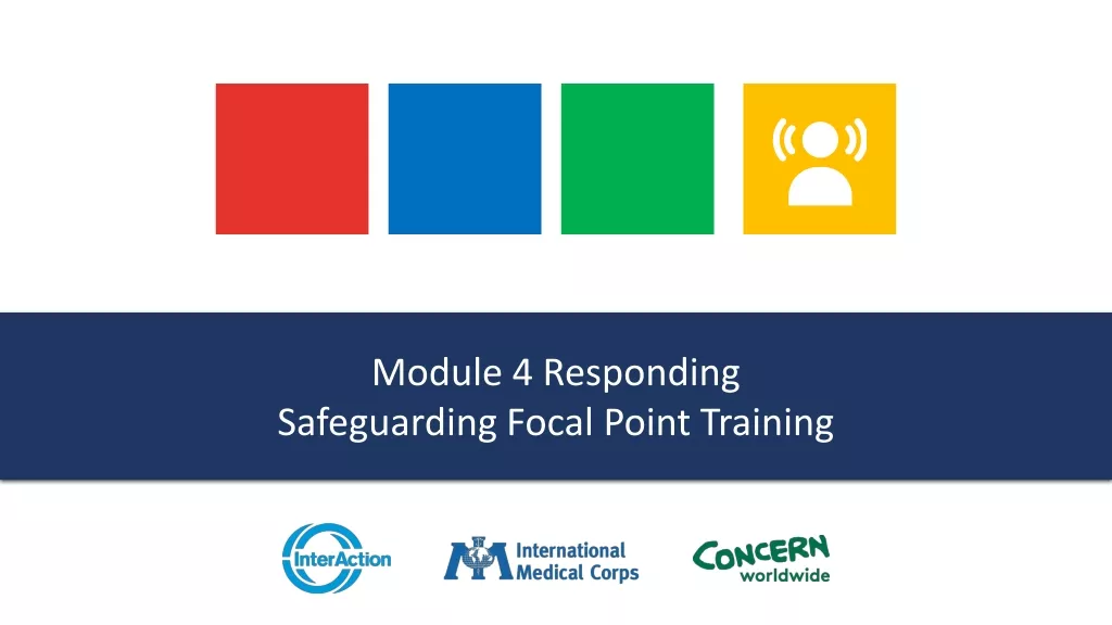 Safeguarding Focal Point Training: Person-Centered Approach and Confidentiality