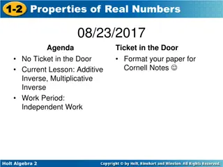 Properties of Real Numbers in Algebra 2