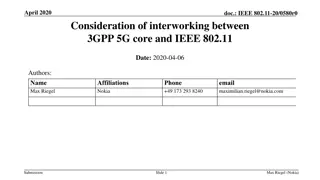 Interworking Considerations Between IEEE 802.11 and 5G Core Networks