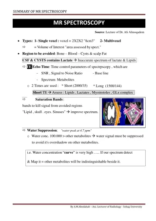 MR Spectroscopy: Types, Techniques, and Metabolites