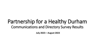 Partnership for a Healthy Durham Communications and Survey Results 2023