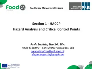 HACCP: Hazard Analysis and Critical Control Points