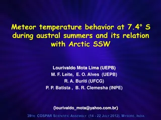 Meteor Temperature Behavior at 7.4 S during Austral Summers