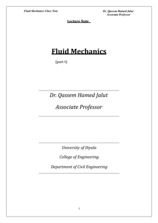 Fluid Mechanics Class Note by Dr. Qassem Hamed Jalut