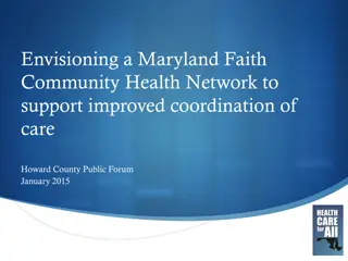 Maryland Faith Community Health Network - Coordination of Care Forum