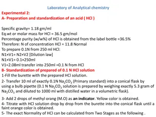 Experimental Procedure for Standardization of HCl Solution in Analytical Chemistry Lab