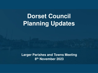Dorset Council Planning Updates and Local Plan Summary