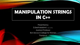 Manipulation of Strings in C++
