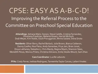 Improving Referral Process to CPSE for Preschool Special Education