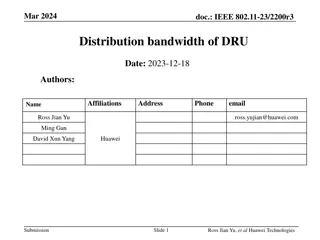Distribution Bandwidth and DRU Operation Modes in IEEE 802.11-23/2200r3