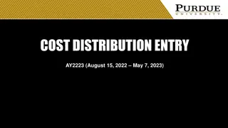 Cost Distribution Entry AY2223 Overview