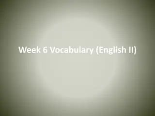 English II Week 6 Vocabulary Definitions