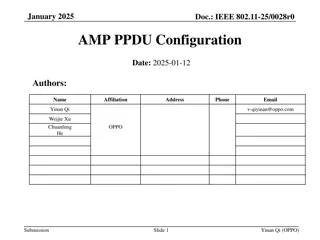 IEEE 802.11-25/0028r0 PPDU Configuration Discussion